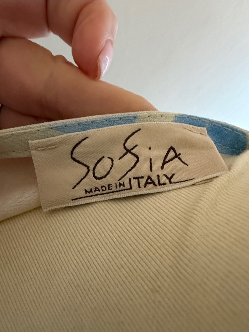 Cream Maxi Dress with Blue Floral Motif - Picture 2 of 5